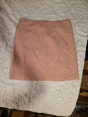 LOFT Coral-Pink Textured Mini Skirt Barbie Vibes
